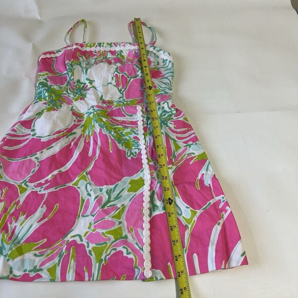 LILLY PULITZER Jesse Skort Romper Flamingo Pink Spaghetti Tropical Strap Size 0 - Picture 3 of 12